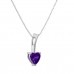 The Amethyst February Birthstone Heart Necklace