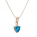 The Blue Topaz November Birthstone Heart Necklace