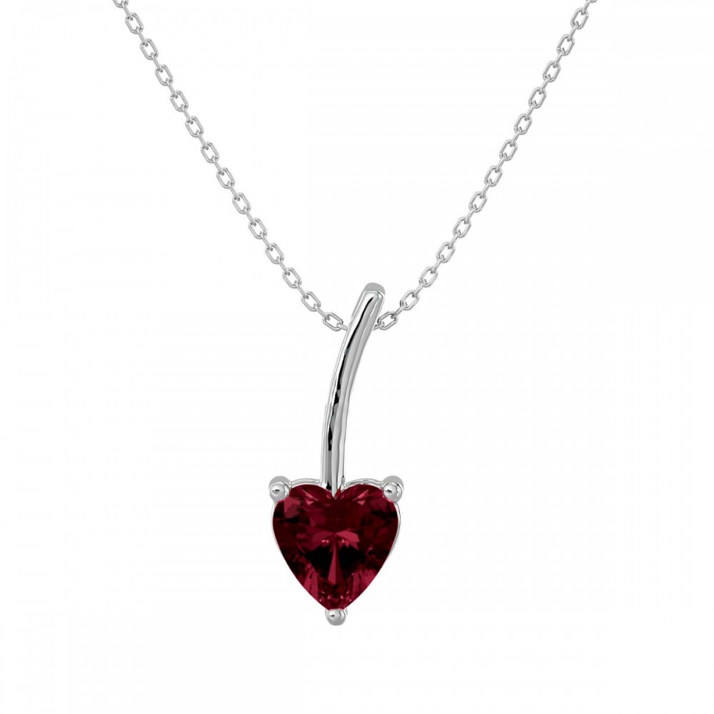 The Garnet January Birthstone Heart Necklace