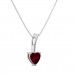 The Garnet January Birthstone Heart Necklace