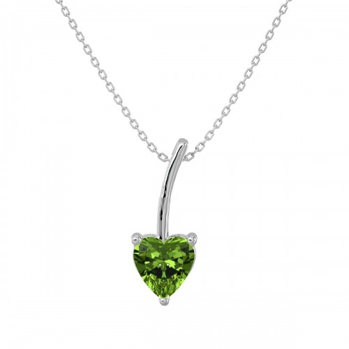 The Peridot August Birthstone Heart Necklace