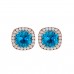 VVS Elegant Blue Topaz November Birthstone Stud Earrings 