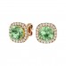 VVS Elegant Green Amethyst February Birthstone Stud Earrings 