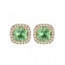 VVS Elegant Green Amethyst February Birthstone Stud Earrings 