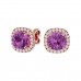 VVS Elegant Pink Topaz November Birthstone Stud Earrings 