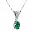 VVS Oval Shape Emerald May Birthstone Necklace