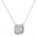 VVS Cushion Shape Cubic Zirconia Diamond April Birthstone Necklace