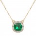 VVS Cushion Shape Emerald May Birthstone Necklace