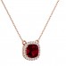 VVS Cushion Shape Ruby July Birthstone Necklace