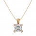 The Cushion Shape Cubic Zirconia Diamond April Birthstone Necklace