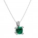 The Cushion Shape Emerald May Birthstone Necklace