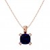 The Cushion Shape Sapphire September Birthstone Necklace