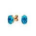 VVS Blue Topaz November Birthstone Stud Earrings 