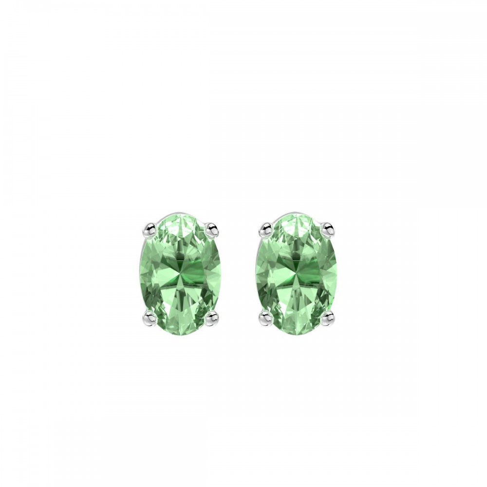 VVS Green Amethyst February Birthstone Stud Earrings 