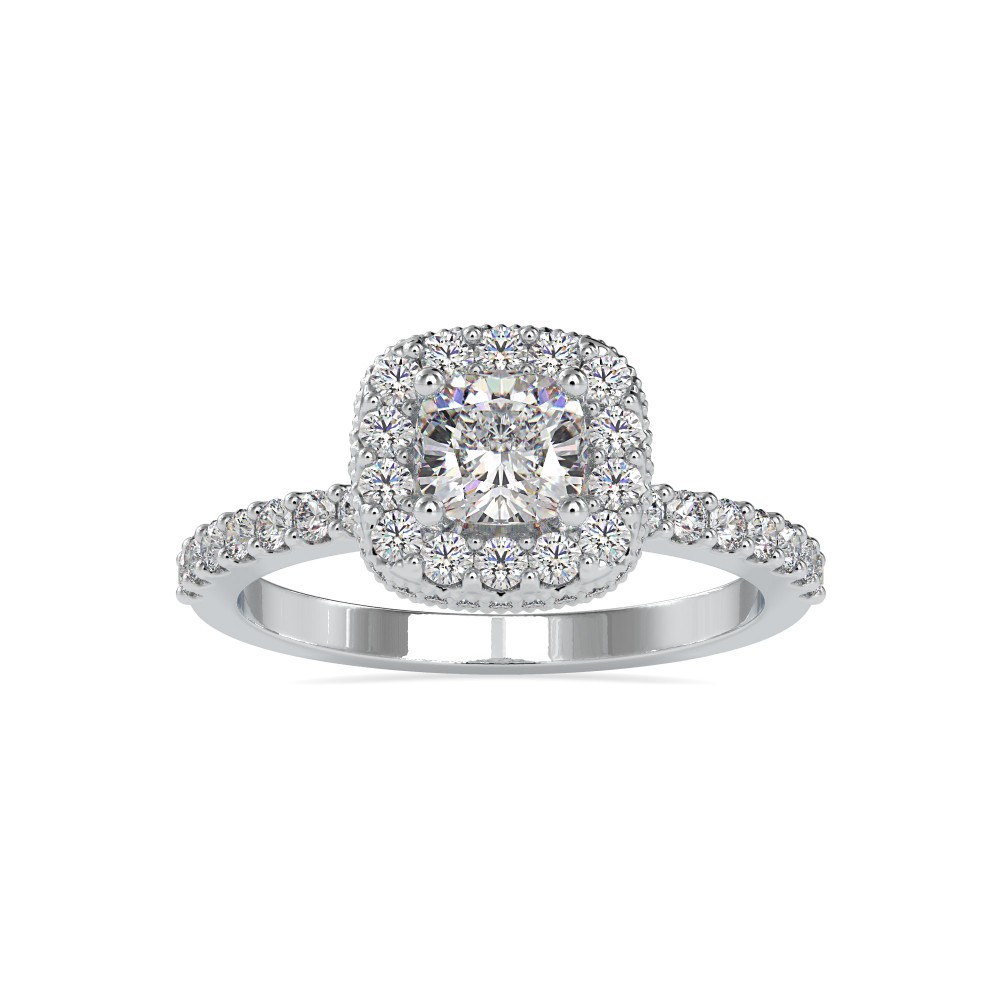 Halo Cushion Diamond Wedding Ring