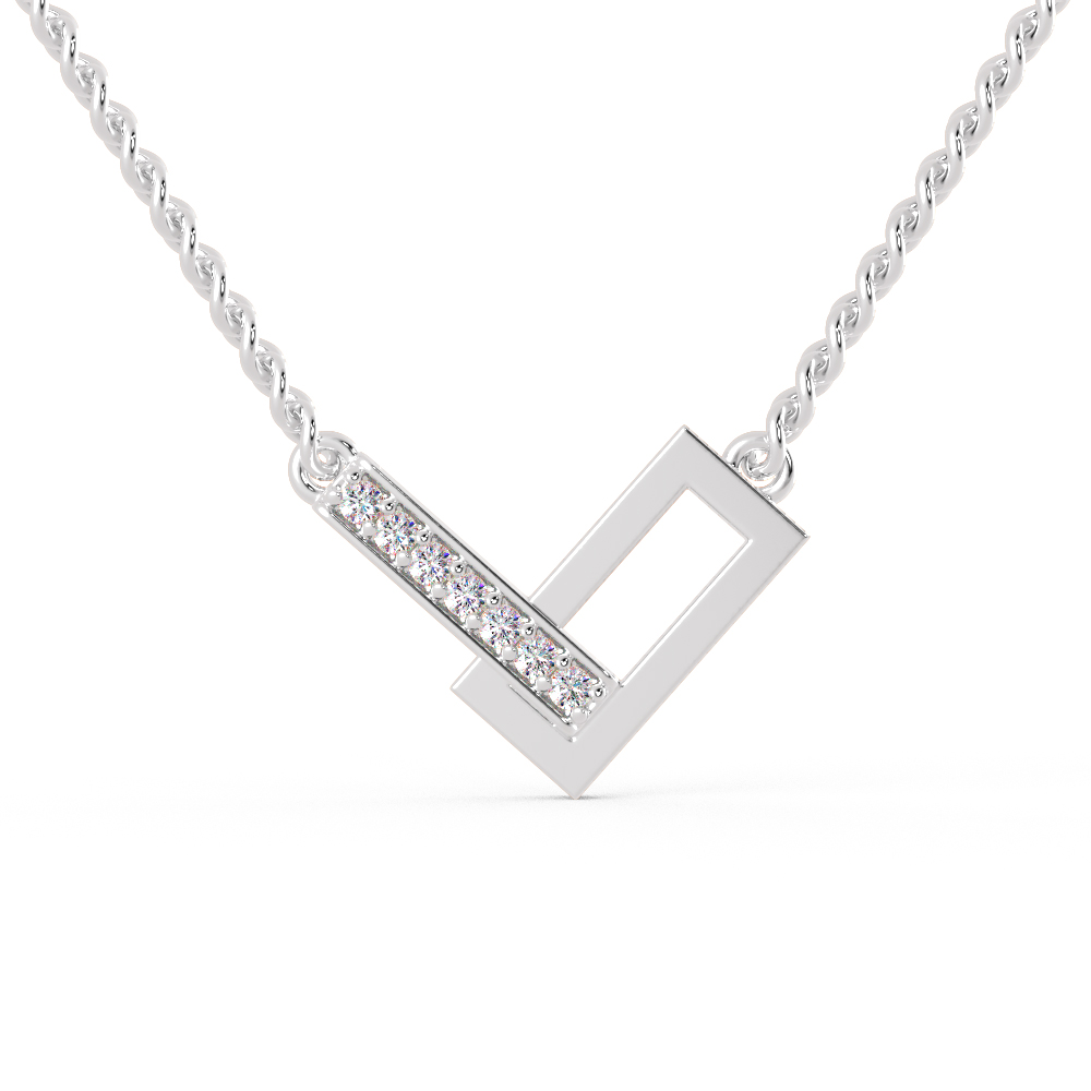 Cross Necklace in 925 Sterling Silver in 0.07 Carat CZ Diamond Pendant With Gold Plated Chain / Diamond Necklace For Women