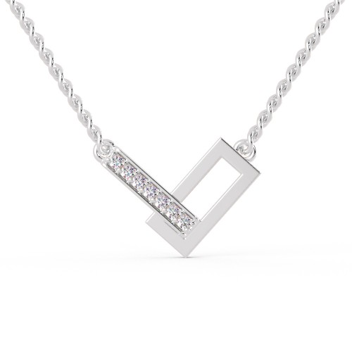 Cross Necklace in 925 Sterling Silver in 0.07 Carat CZ Diamond Pendant With Gold Plated Chain / Diamond Necklace For Women