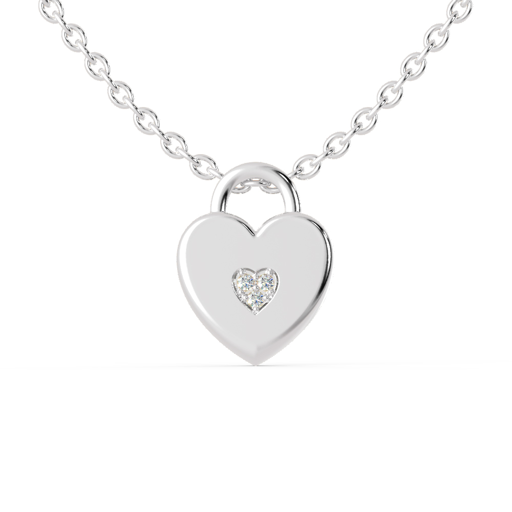 The Weston Lock Heart Pendant With Chain