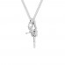 Dancing Star Girl Pendant in 925 Sterling Silver in With Gold Plated Chain / Diamond Necklace For women 