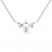 Triangle Pendant in 925 Sterling Silver in 0.36 Carat CZ Diamond Pendant With Gold Plated Chain / Diamond Necklace For women