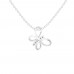 Butterfly Pendant in 925 Sterling Silver in 0.18 Carat CZ Diamond Pendant With Gold Plated Chain / Diamond Necklace For women