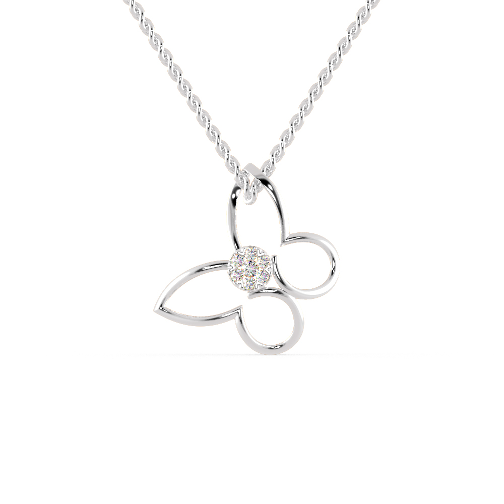 The Oval Solitaire Butterfly Necklace