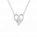 Antique Design Heart Necklace in 925 Sterling Silver in 0.25 Carat CZ Diamond Pendant With Gold Plated Chain / Diamond Necklace For women