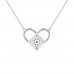 Antique Design Heart Necklace in 925 Sterling Silver in 0.25 Carat CZ Diamond Pendant With Gold Plated Chain / Diamond Necklace For women