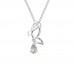 Half Style Butterfly Necklace in 925 Sterling Silver in - 0.03 Carat CZ Diamond & 0.65 Carat Pear Shape Solitaire Diamond Pendant With Gold Plated Chain 
