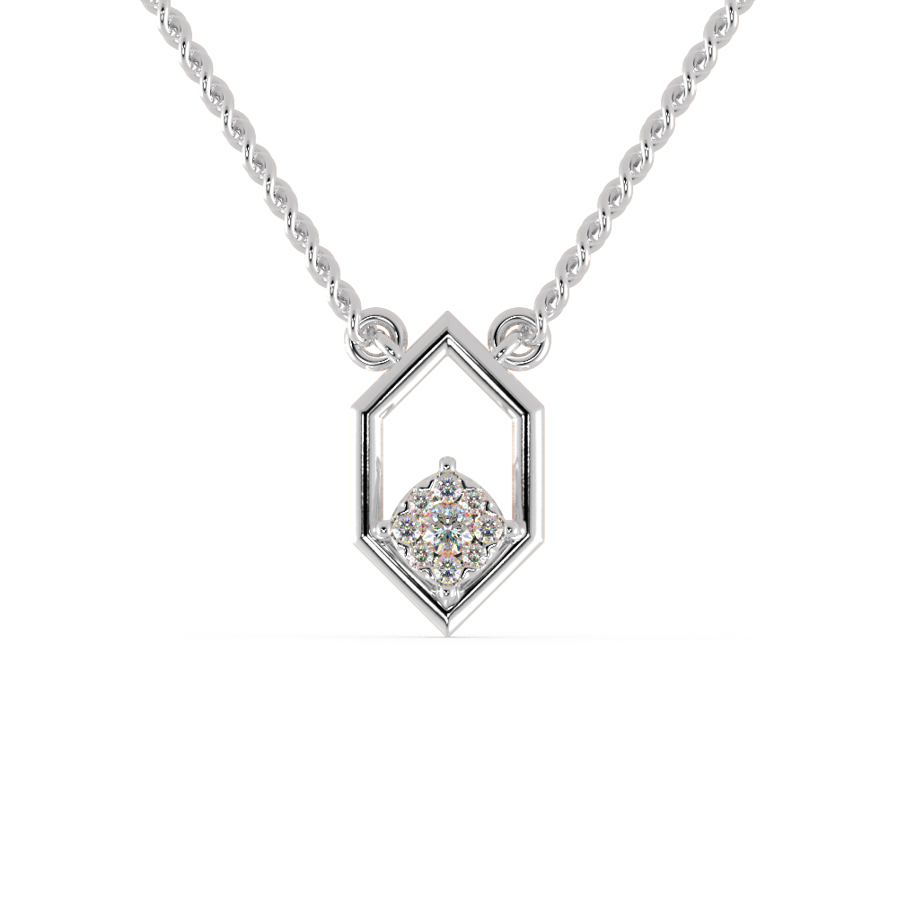 The Diamond Hexagon Pendant With Chain