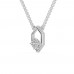 Hexagon Necklace in 925 Sterling Silver in - 0.13 Carat CZ Diamond Pendant With Gold Plated Chain / Diamond Necklace For Women