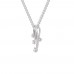 Elegant Style Necklace in 925 Sterling Silver in - 0.17 Carat CZ Diamond Pendant With Gold Plated Chain / Diamond Necklace For Women