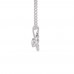 Single Diamond Necklace in 925 Sterling Silver in - 0.24 Carat CZ Diamond Pendant With Gold Plated Chain / Diamond Necklace For Women