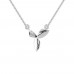 Leaf Style Necklace in 925 Sterling Silver in - 0.05 Carat CZ Diamond Pendant With Gold Plated Chain / Diamond Necklace For Women