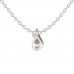 Luxury Necklace in 925 Sterling Silver in - 0.02 Carat CZ Diamond & 0.65 Carat Pear Shape Solitaire Diamond Pendant With Gold Plated Chain 