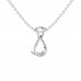 Puppy Design Pendant Necklace in 925 Sterling Silver in - 0.07 Carat CZ Diamond Pendant With Gold Plated Chain / Diamond Necklace For Women