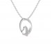 Heart Pendant Necklace in 925 Sterling Silver in - 0.09 Carat CZ Diamond Pendant With Gold Plated Chain / Diamond Necklace For Women