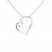 Feel Of Heart Pendant Necklace in 925 Sterling Silver in - 0.07 Carat CZ Diamond Pendant With Gold Plated Chain / Diamond Necklace For Women