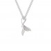 Fish Lover Heart Necklace in 925 Sterling Silver in - 0.16 Carat CZ Diamond With Gold Plated Chain / Diamond Necklace For Women