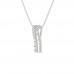 Unique Three Line Pendant Necklace in 925 Sterling Silver in - 0.43 Carat CZ Diamond With Gold Plated Chain / Diamond Necklace For Women