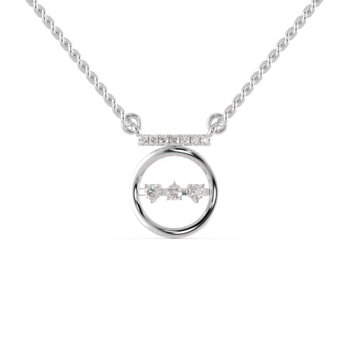 Luxury Claasic Pendant Necklace in 925 Sterling Silver in - 0.14 Carat CZ Diamond With Gold Plated Chain / Diamond Necklace For Women