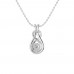 Solitaire Style Pendant Necklace in 925 Sterling Silver in - 0.1 Carat CZ Diamond With Gold Plated Chain / Diamond Necklace For Women