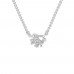 Half Sun Style Pendant Necklace in 925 Sterling Silver in - 0.23 Carat CZ Diamond With Gold Plated Chain / Diamond Necklace For Women