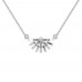 Half Sun Style Pendant Necklace in 925 Sterling Silver in - 0.23 Carat CZ Diamond With Gold Plated Chain / Diamond Necklace For Women
