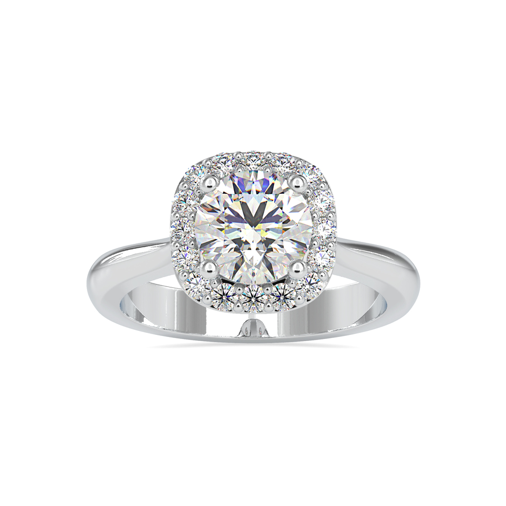 Pavati Halo Solitaire Diamond Ring