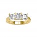 Three Stone Princess Solitaire Ring (Without Center Stone)