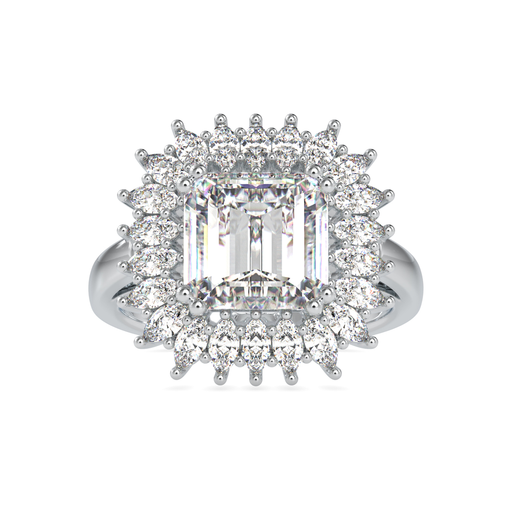 RatnaSindhu 3.87 Ct Princess Cut Diamond Wedding Ring
