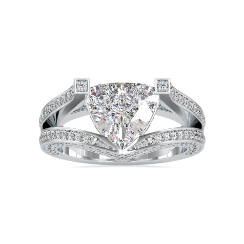 Pulkit 2.15 Ct Certified Diamond Triangle Engagement Ring