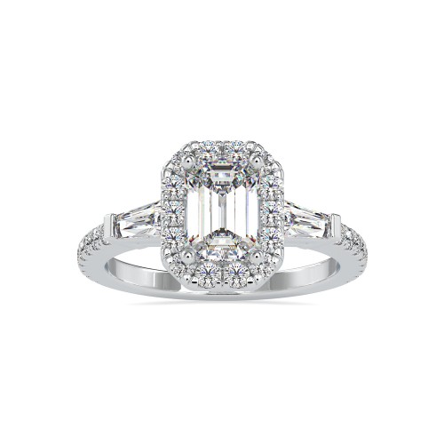 Janmani Prong Set 1.25 Carat Emerald Diamond Engagement Ring