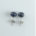 8MM Dark Blue Pearl Stud Earrings in 925 Sterling Silver for Women & Men